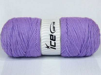Lot of 2 x 180gr Skeins Ice Yarns SALE PLAIN Hand Knitting Yarn Lilac