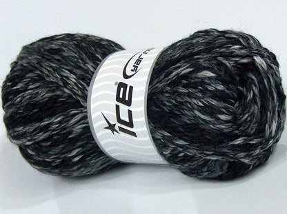 Lot of 4 x 100gr Skeins Ice Yarns SALE WINTER Yarn Black Grey White