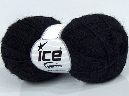 Lot of 4 x 90gr Skeins Ice Yarns SALE SOCK YARN (75% Superwash Wool) Yarn Black