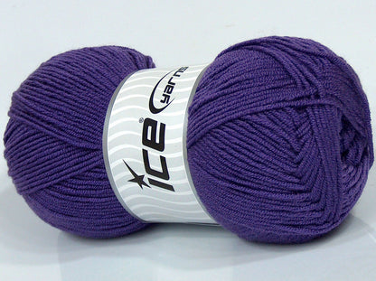 Lot of 4 x 100gr Skeins Ice Yarns BABY DREAM Hand Knitting Yarn Purple