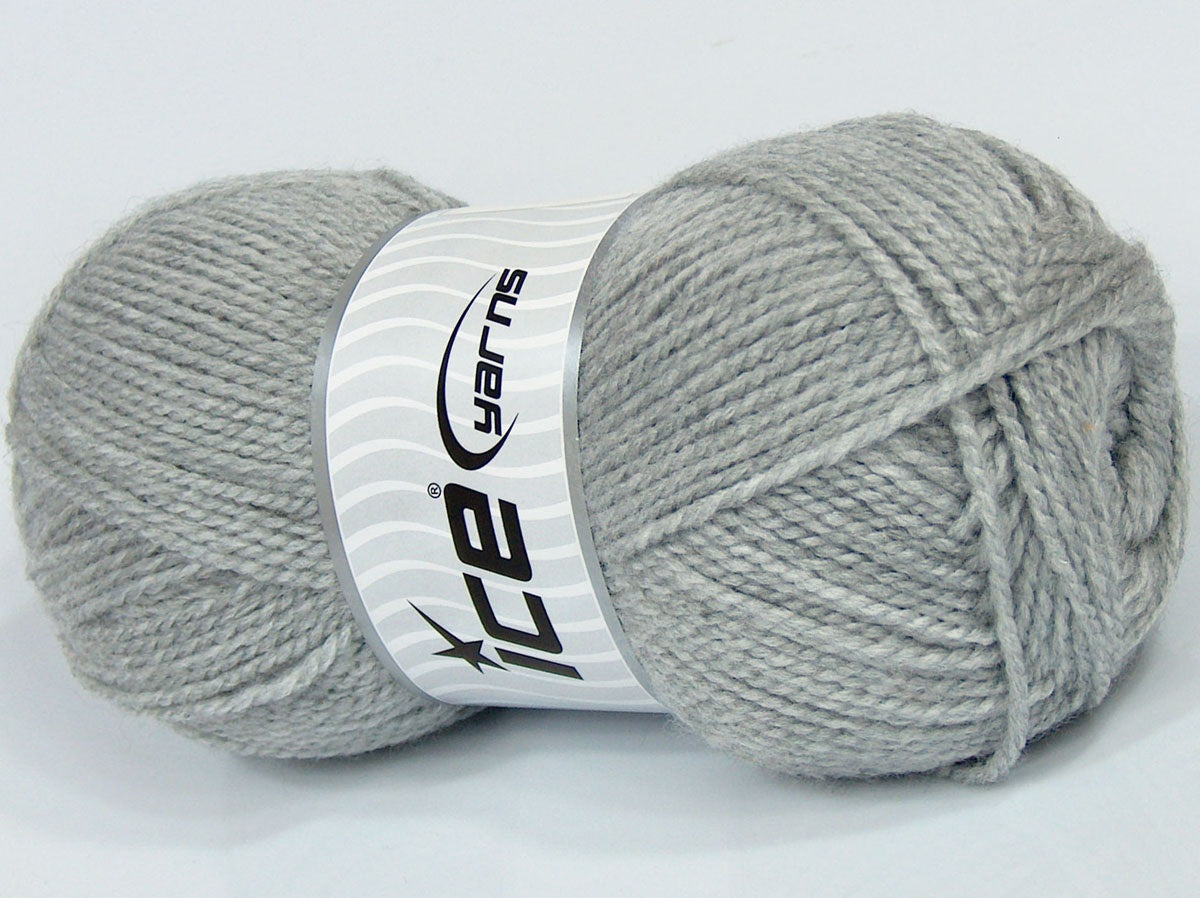 Lot of 4 x 90gr Skeins Ice Yarns SALE PLAIN Hand Knitting Yarn Light Grey