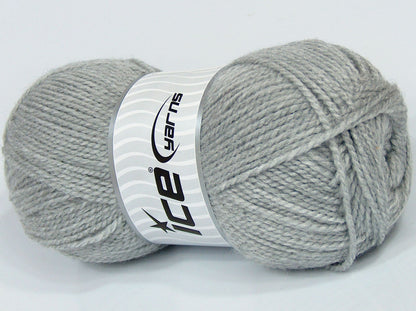 Lot of 4 x 90gr Skeins Ice Yarns SALE PLAIN Hand Knitting Yarn Light Grey