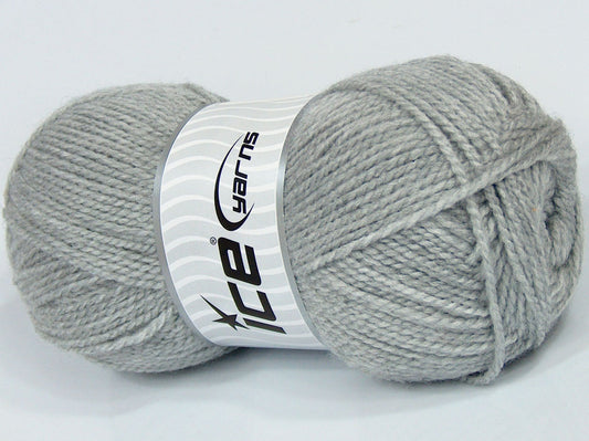 Lot of 4 x 90gr Skeins Ice Yarns SALE PLAIN Hand Knitting Yarn Light Grey