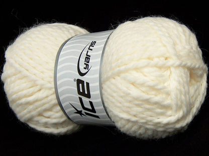 Lot of 3 x 100gr Skeins Ice Yarns SALE PLAIN (10% Wool) Yarn White