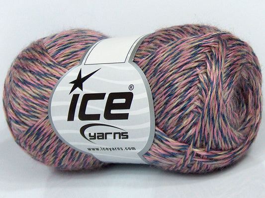 Lot of 6 Skeins Ice Yarns SALE SELF-STRIPING Yarn Pink Blue Camel Grey