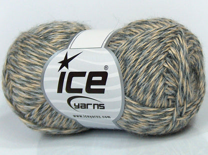 Lot of 6 Skeins Ice Yarns SALE SELF-STRIPING Yarn Cream Grey Shades