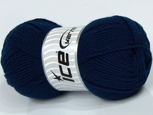 Lot of 4 x 90gr Skeins Ice Yarns SALE PLAIN Hand Knitting Yarn Navy