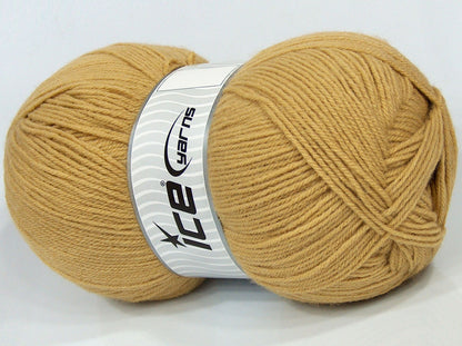 300 gr ICE YARNS SALE PLAIN Hand Knitting Yarn Milky Brown