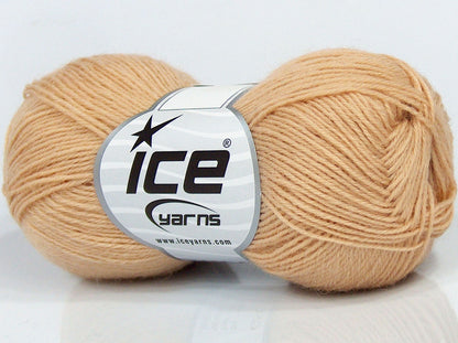 Lot of 6 Skeins Ice Yarns SALE SOCK YARN (75% Superwash Wool) Yarn Dark Cream