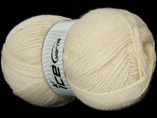 380 gr ICE YARNS SALE PLAIN Hand Knitting Yarn Cream