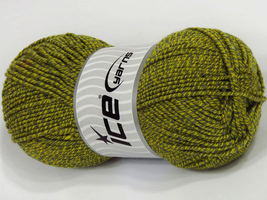 Lot of 4 Skeins Ice Yarns SALE SELF-STRIPING Hand Knitting Yarn Yellow Grey