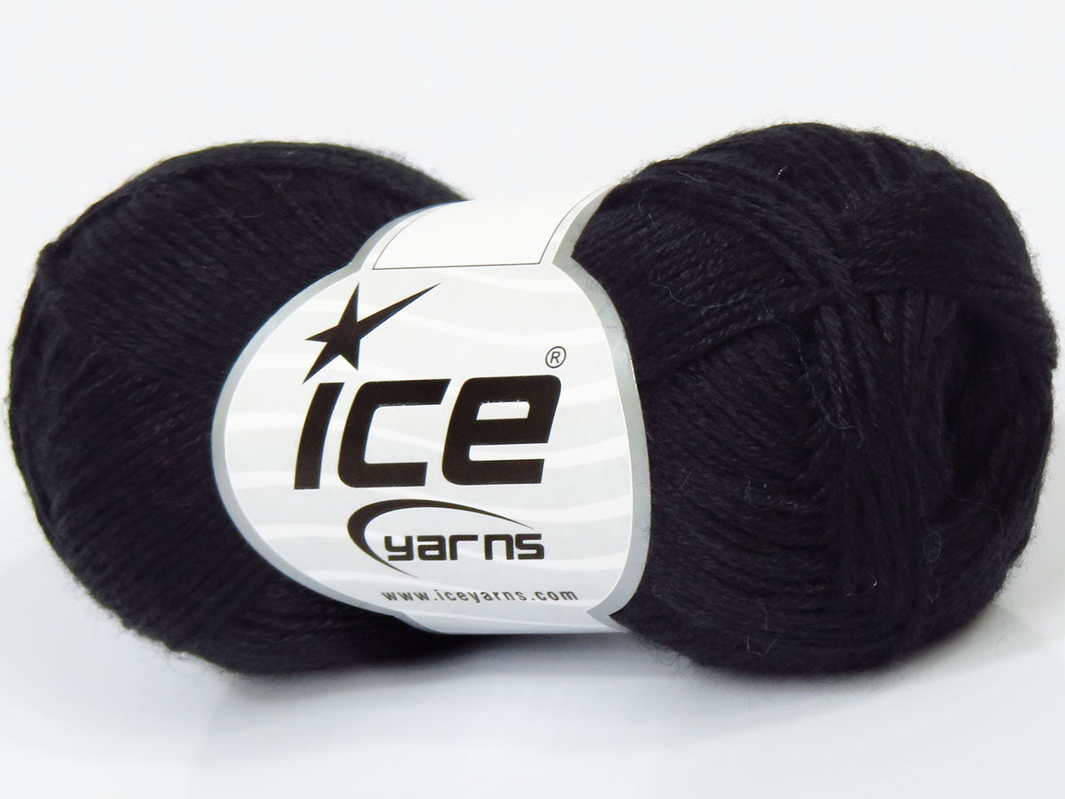 Lot of 6 Skeins Ice Yarns SALE PLAIN Hand Knitting Yarn Black