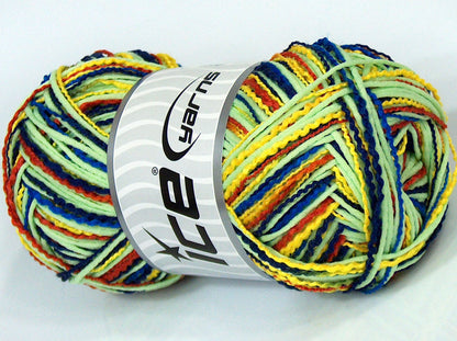 Lot of 8 Skeins Ice Yarns CUSTOM BLEND (2%Elastan) Yarn Mint Green Blue Navy Yellow Orange