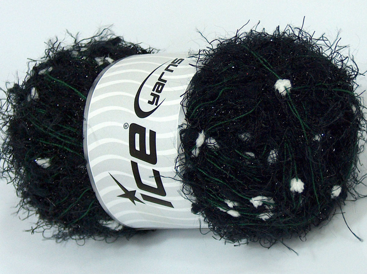 Lot of 4 x 100gr Skeins Ice Yarns CUSTOM BLEND Yarn Black Green White