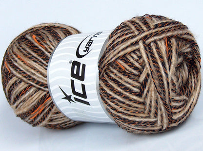 Lot of 4 x 100gr Skeins Ice Yarns CUSTOM BLEND (30% Wool) Yarn Black Gold Light Brown