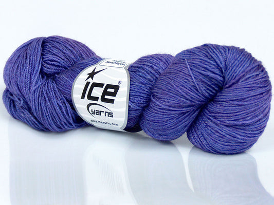 Lot of 4 Skeins Ice Yarns SILK MERINO HAND DYED (20% Silk 80% Superwash Merino Wool) Yarn Purple