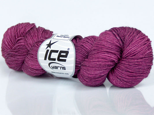 Lot of 4 Skeins Ice Yarns SILK MERINO HAND DYED (20% Silk 80% Superwash Merino Wool) Yarn Burgundy