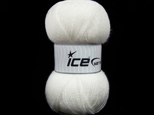 Lot of 4 x 100gr Skeins Ice Yarns GONCA Hand Knitting Yarn White