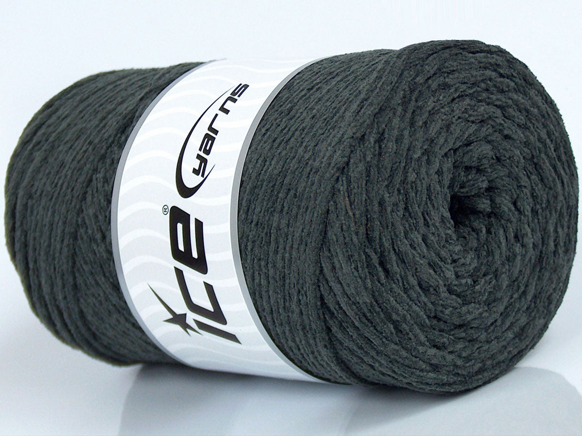 250 gr ICE YARNS MACRAME CHENILLE (100% MicroFiber) Yarn Dark Grey