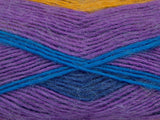Ice Yarns Madone – Violet, bleu sarcelle, or, bleu 2 – 40 % laine, 30 % mohair, 30 % acrylique