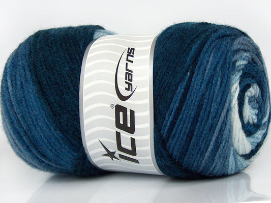 Lot of 4 x 100gr Skeins Ice Yarns FAVORITE MAGIC Yarn Blue Shades