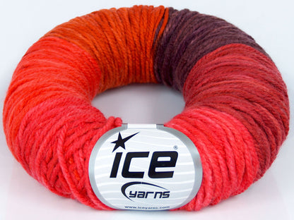 Lot of 2 x 170gr Skeins Ice Yarns DONUT XL Yarn Dark Salmon Orange Dark Lavender Brown