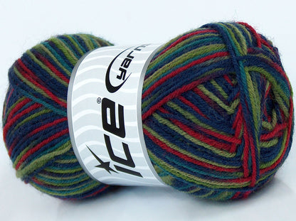 Lot of 8 Skeins Ice Yarns SOCKENWOLLE (75% Superwash Wool) Yarn Green Shades Purple Navy Red Turquoise