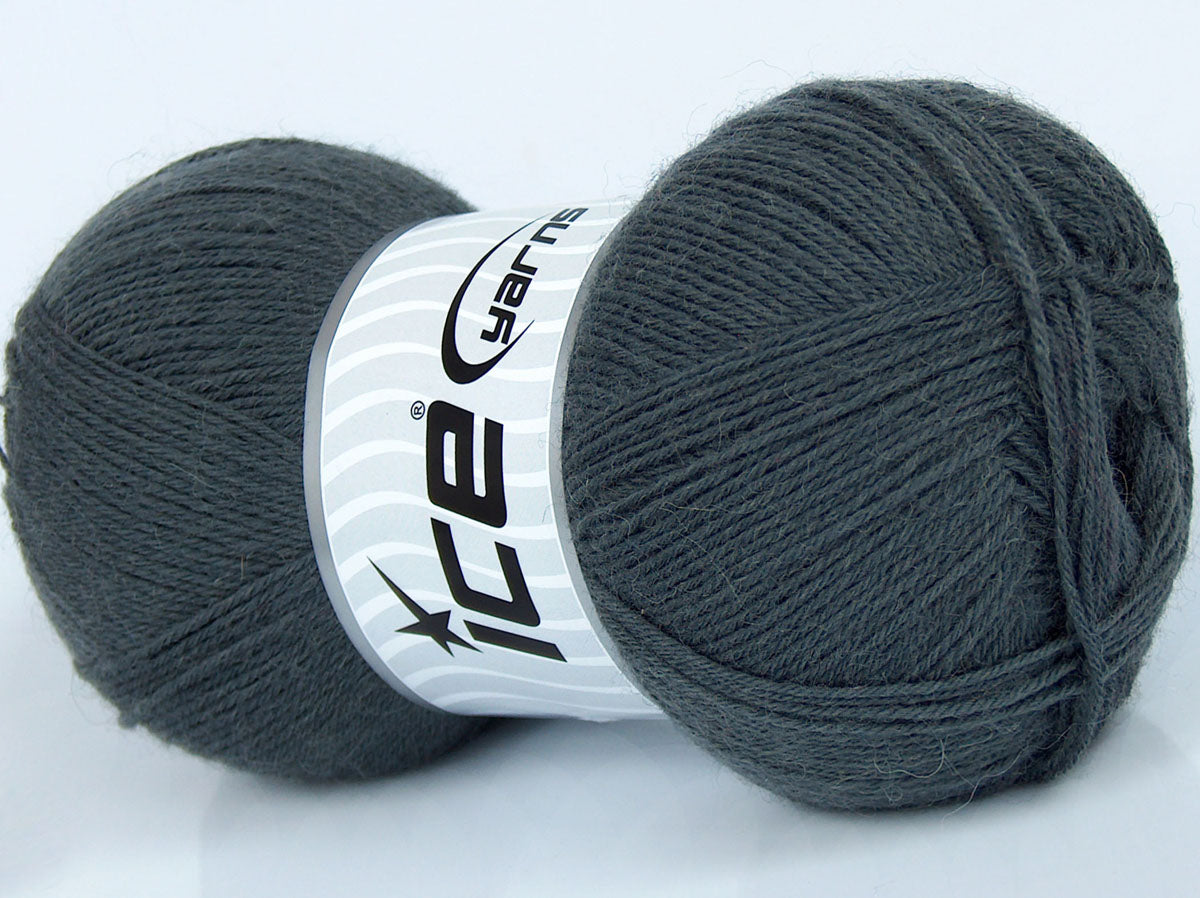 Lot of 4 x 100gr Skeins Ice Yarns SOLID SOCK (75% Superwash Wool) Yarn Grey