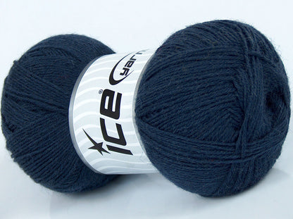 Lot of 4 x 100gr Skeins Ice Yarns SOLID SOCK (75% Superwash Wool) Yarn Navy
