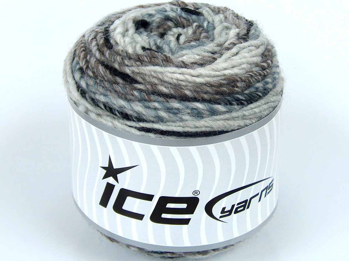 Lot of 2 x 130gr Skeins Ice Yarns SALE CAKES YARN Yarn Grey Brown Black Beige