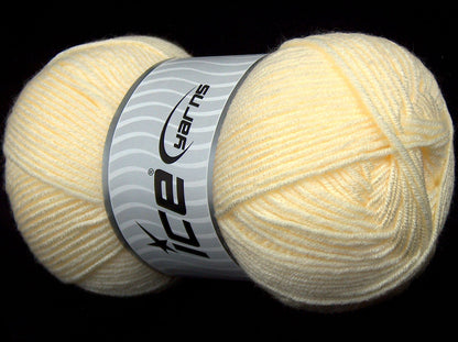 Lot of 3 x 110gr Skeins Ice Yarns SALE PLAIN Hand Knitting Yarn Light Yellow