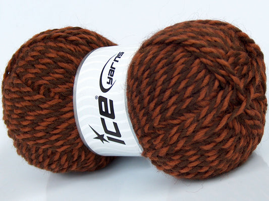 Lot of 4 x 100gr Skeins Ice Yarns JOINVILLE (10% Mohair 35% Wool) Yarn Brown Shades