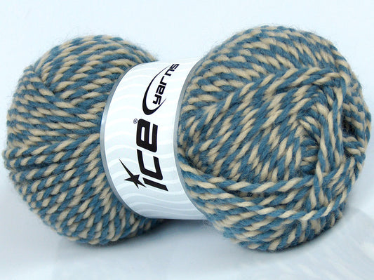 Lot of 4 x 100gr Skeins Ice Yarns JOINVILLE (10% Mohair 35% Wool) Yarn Light Blue Beige
