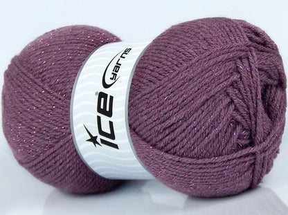 Lot of 3 x 130gr Skeins Ice Yarns TARMA GLITZ Hand Knitting Yarn Maroon