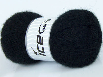 Lot of 3 x 80gr Skeins Ice Yarns SALE WINTER (10% Mohair 15% Wool) Yarn Black