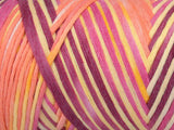 Ice Yarns Coton naturel couleur 3 mm – Orange, jaune, rose – 80 % coton, 20 % polyamide