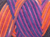 Ice Yarns Coton naturel couleur 3 mm – Orange, rose, marron, violet – 80 % coton, 20 % polyamide