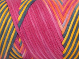 Ice Yarns Coton naturel couleur 3 mm – Orange, Pink, Yellow, Light Grey – 80 % coton, 20 % polyamide