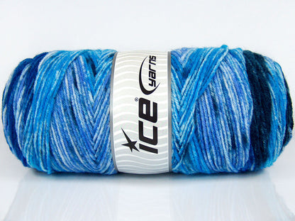 Lot of 2 x 200gr Skeins Ice Yarns SALE SELF-STRIPING Yarn Blue Shades Lilac
