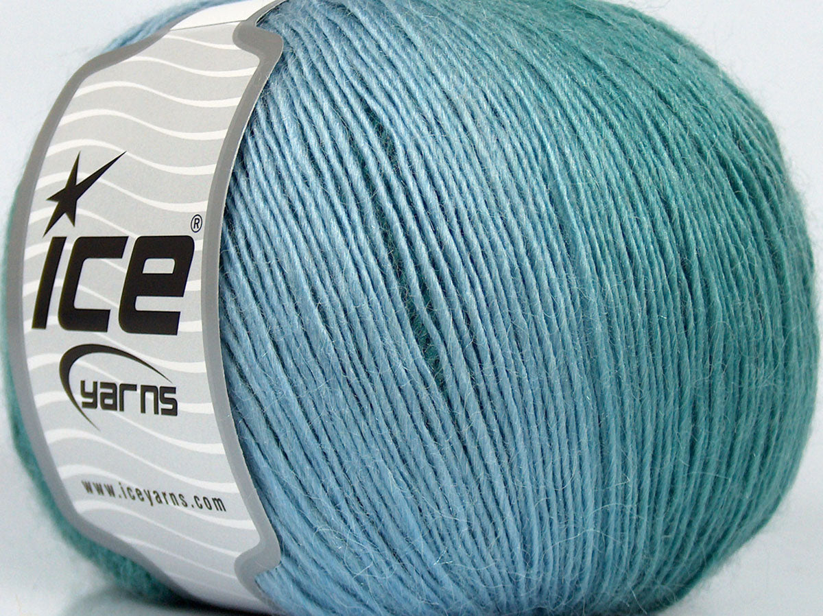 Lot of 2 x 100gr Skeins Ice Yarns SALE WINTER (10% Mohair 40% Wool) Yarn Blue Shades Green Shades