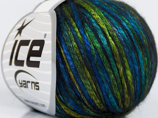 Lot of 8 Skeins Ice Yarns ROCK STAR (19% Merino Wool) Yarn Blue Shades Green Shades