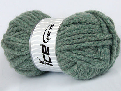 Lot of 2 x 100gr Skeins Ice Yarns SALE WINTER (10% Wool) Yarn Mint Green Grey