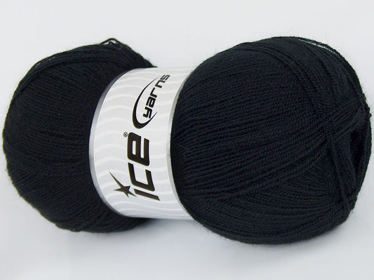 Lot of 4 x 100gr Skeins Ice Yarns KRISTAL Hand Knitting Yarn Black