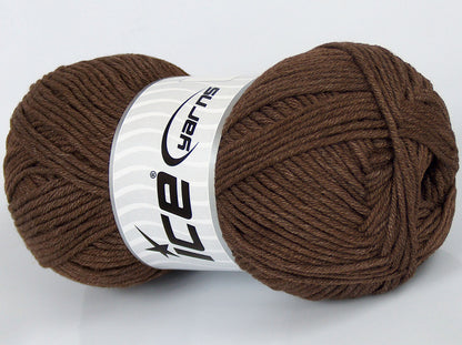 Lot of 3 x 90gr Skeins Ice Yarns SALE PLAIN Hand Knitting Yarn Brown