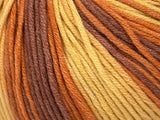 Ice Yarns Lorena Batik DK – Nuances de brun, or clair – 50 % coton, 50 % acrylique