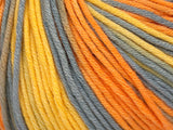 Ice Yarns Lorena Batik DK – Orange, jaune, camel, gris – 50 % coton, 50 % acrylique