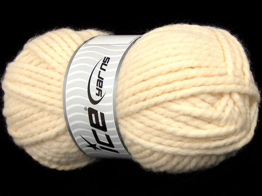 Lot of 2 x 150gr Skeins Ice Yarns SALE WINTER (25% Wool) Yarn Cream