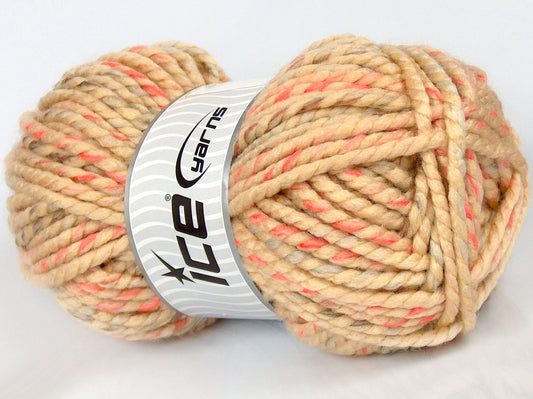 Lot of 2 x 190gr Skeins Ice Yarns MISC SALE Yarn Cream Orange Light Blue