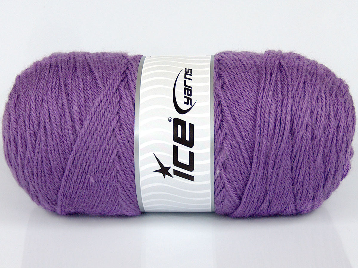 Lot of 2 x 190gr Skeins Ice Yarns SALE PLAIN Hand Knitting Yarn Lilac