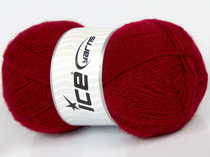 Lot of 4 x 90gr Skeins Ice Yarns SALE MOHAIR-WOOL BLEND (10% Mohair 15% Wool) Yarn Red